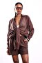 Brown Tie-Front Shirt and Shorts Set 51448 - 2