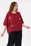 Burgundy Italian 100% Linen Stone Oversize Linen Blouse Size 38 - 42 - 2