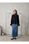 Women's Muslin Blouse Ruffle Collar Comfortable Fit Long Sleeve Summer Hijab Blouse-Black
