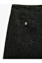 Cotton Pocketed Regular Waist Culotte Trousers - Culotte Jeans - 7