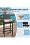 Wicker Bar Stools Set of 2 Outdoor Bar Chairs with Cushions - 4