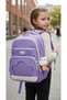 Rlx-1920 Set of 3 Children's Primary School Bag with Pen Holder and Lunch Bag Backpack Lila - 2