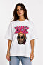 Unisex Women's Men's Dennis Rodman Pink Front Printed Oversized Thick Fabric Relaxed Fit T-Shirt - 2