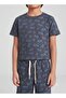Boys Navy Gaming Controller Print T-Shirt and Shorts Set - 5