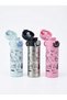 Patterned Children's Water Bottle - 450 Ml. 316L Stainless Steel - 4 Hours Hot, 6 Hours Cold with Thermos - with and Without Straw for Direct Drinking - Shotay St-9513 - Prindog - 3