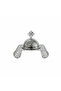 Silver Metal Candy Plate with Dome Lid & Decorative Base — 23×16 cm