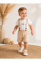 Baby Boy Suspender Shorts Set |   Cotton Summer T-Shirt 2-Piece Set 2 Pieces T-Shirt+Overalls 100%100% Cotton - 3
