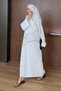 Women's Sequin Embroidered Linen Bat Sleeve Dress - 3