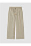 Khaki Women's Trousers with Elastic Waist