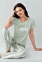 Women's Cotton Modal Blend Crew Neck Short Sleeve Pajama Set
