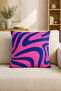 Set of 4 Decorative Throw Pillow Covers Pink Navy Blue Shark and Tropical Floral Pattern (Double Sided) - 7
