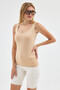 Ultra Soft Cotton and Elastane Thick Straps Front and Back U-Necklace Lycra Sleeveless Bodysuit # 23777 - 2