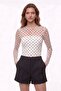 Polka Dot Tulle Blouse Ecru