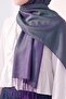 Double-Sided Silk Shawl Dark Purple - 3