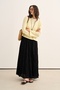 Women's Short Basic Long Sleeve Sweatshirt Pastel Yellow - 3