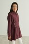 Belted ribbed poplin shirt - 7