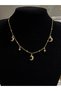 Steel Necklace with Moon and Star Figures, Gold Color, Minimalist Women's Necklace, Daily Stylish Jewelry - 3