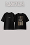 Fars Hali Sabr Design Back Printed Cotton Black Oversize T-Shirt