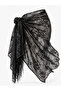 Organza Lace Pareo - Women's Beach Skirt - Floral Textured Side Tie Lace Pareo 70X180 cm
