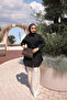 Black Waist-Tied Buttoned Tunic - 2