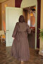 Brown Shawl Detailed Skirt Suit - 4