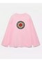 100% Cotton Oversize Fit Pomegranate Motif Printed - Crew Neck Long Sleeve T-Shirt