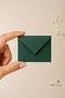 Mini Envelopes 25 Pieces 7X9 cm Dark Green Matte Paper - 2