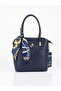 Leather-Look Multi-Compartment Hand and Shoulder Bag with Scarf Detail - 5