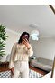 Women's Beige Linen Embroidered Buttoned Gathered Sleeve Very Stylish Shirt - 6