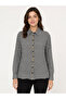 Women's Black and White Plaid Long Sleeve Shirt