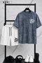 Be Kind Printed Plus Size Unisex T-Shirt & White Shorts Set