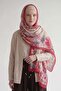 شال من الموسلين بنقشة زهور الفوشيا - 3