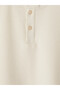 Beige Henley Collar Textured Men's T-Shirt - 6