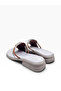 Daily Poly Sole Comfortable Stone Detailed Genuine Leather Slippers - 2 cm - 4