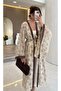 Linen Embroidered Belted Long Kimono - 2