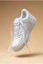 White Color Flat Knitted Shoelaces Compatible with Sports Sneakers - 2