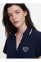 Rochie mini brodată cu guler polo - 3
