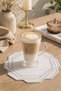 Silver Embroidered Set of 6 Coffee Side Presentation Napkins Dowry Coffee Napkins Lunavella - 5
