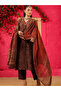 Rust Viscose Kameez Salwar & Dupatta - VRN1014 | Rust-Size:S-36-Inches - 5