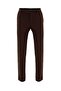 Brown Men's Slim Fit Trousers with Accessory Details - 8