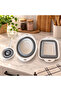 3-Piece Accordion Folding Strainer Set White-Grey