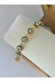 Row of Zircon Stone Evil Eye Steel Bracelet - 2