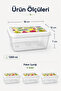 Set of 3 1200 ml Rectangular Storage Containers, Fruit Patterned Transparent Stackable Food Container - 6