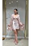 6 Pieces Elegant Lace Detailed Satin Nightgown Dressing Gown Pajama Suit Shorts Set 6-Piece Bridal Dowry Set Underwear Set - 3