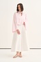 Women's Organic Cotton Striped Cape Blouse Pink - 6