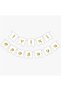 White Gold Happy Birthday Banner+White and Gold Balloon - 3