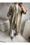 Khaki tasseled 100% cotton standard size 38-48 women's kaftan - 7