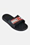 Men Chicago Bulls Stripes Slip On Slides, Black