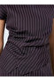 Brown Pinstripe Asymmetric Hem Top - 4