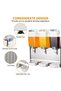 Commercial Beverage Dispenser with 3X18L Dual Tank Iced Tea Machine - Stainless Steel Design, 512W Power, Perfect for Restaurants, Hotels, Parties, and Events - 7